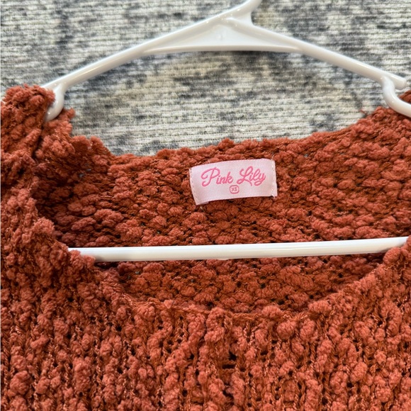 Pink Lily Textured Rust Sweater - Picture 2 of 4